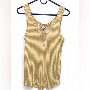 Lucky Brand Mustard Striped Tank Top